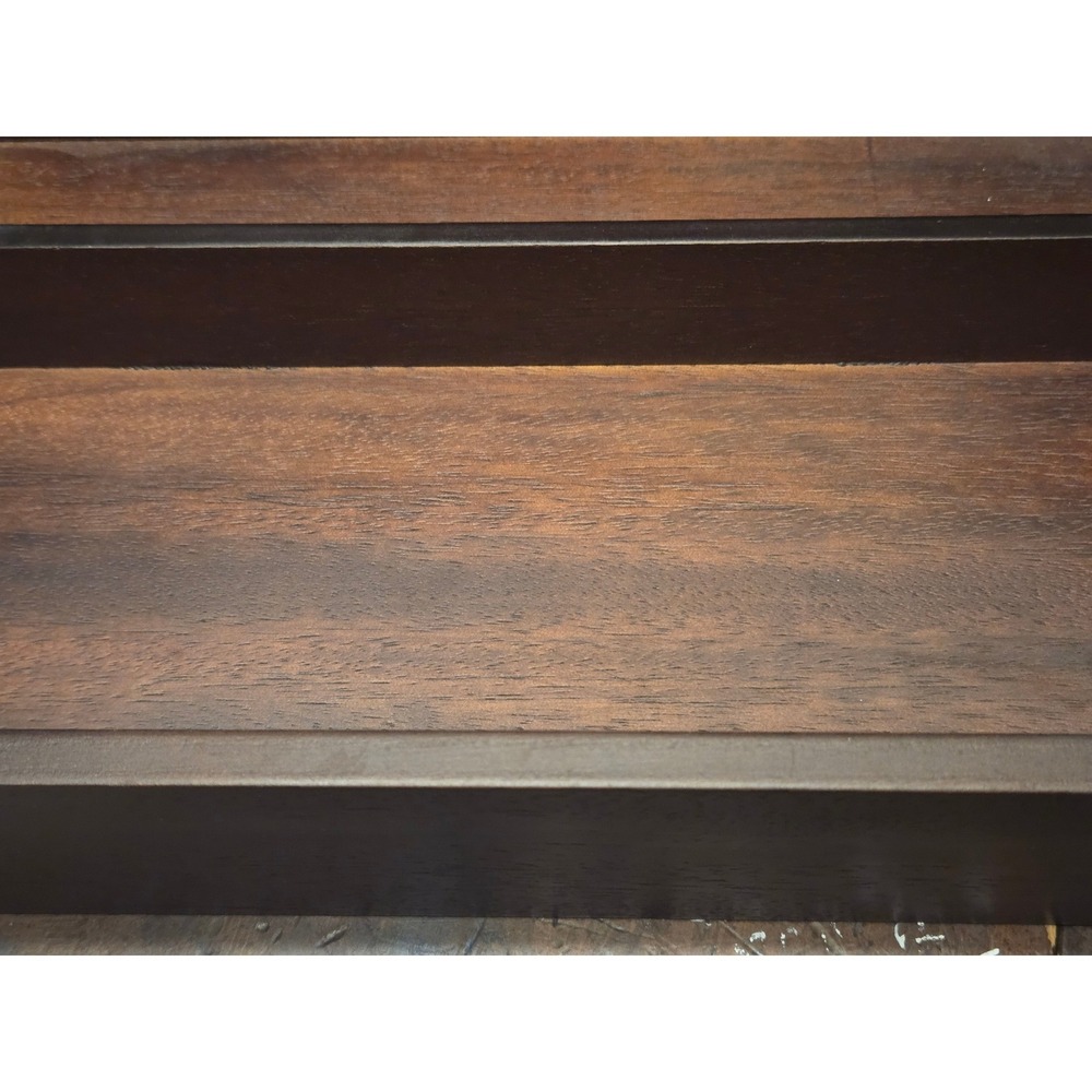 Vintage Divided Box Shelf Desk Organizer Walnut Brown Vintage Wood 14x8x3 Apprx - Picture 3 of 3